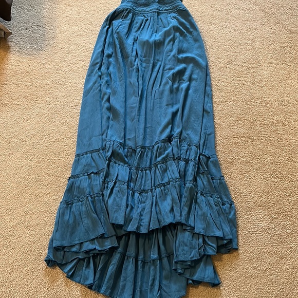 Boho teal backless dress - Picture 4 of 6